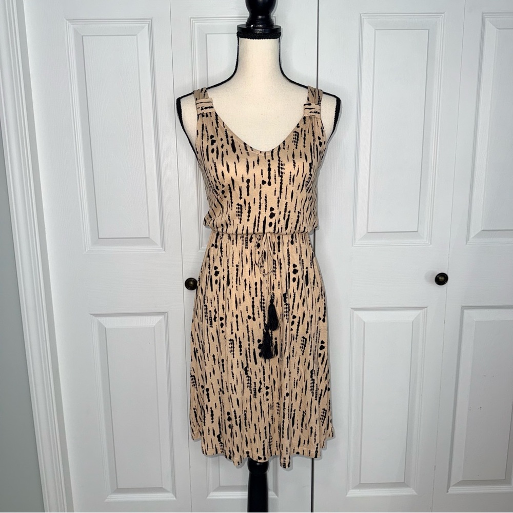 Lascana NWT Tan and Black Sleeveless Mini Dress US‎ size 2 Resortwear